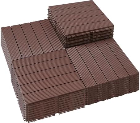 PrimeZone 36 PCS Plastic Interlocking Patio Deck Tiles Outdoor All Weather by PrimeZone