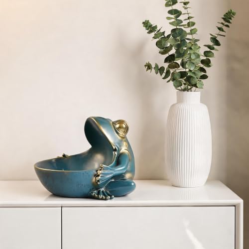 Blue Frog Figurine Catchall Tray Desk Organizer - Image 2