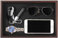 Wooden Valet Tray with Leather Base by Zosenley