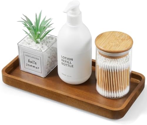 ALELION 10" Acacia Wood Bathroom Vanity Tray by ALELION