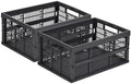 HUUSMOT 2-Pack Collapsible Plastic Storage Baskets, Dark Grey by HUUSMOT