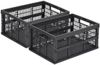HUUSMOT 2-Pack Collapsible Plastic Storage Baskets, Dark Grey by HUUSMOT