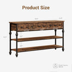 Garvee 52" Console Table with 3 Drawers, Roman Column Entryway Table, Narrow - Image 2