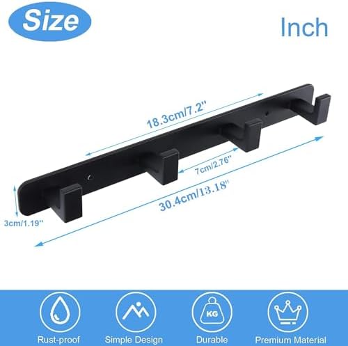 Coat Rack, Heavy Duty Stainless Steel 4 Tri Coat Hook Hanger, Wall Mounted Wall - Image 7