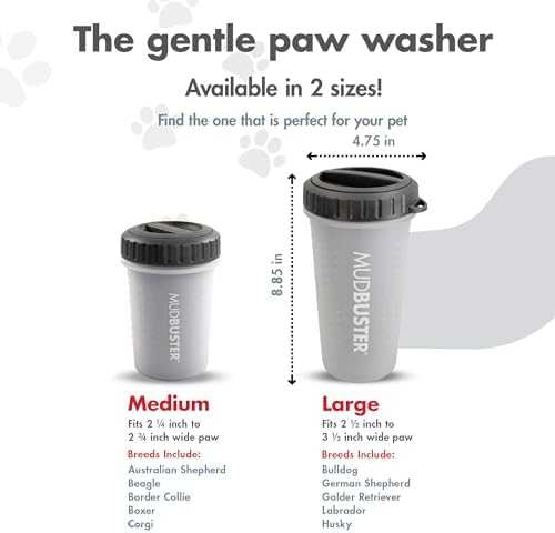 Dexas Lidded MudBuster Large Dog Paw Cleaner, Light Gray, Fits 2.5"-3.5" Wide - Image 3