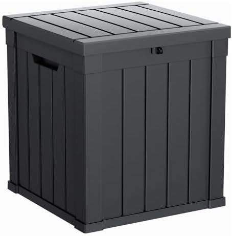 DRATO 51 Gallon Outdoor Storage Box Waterproof, Lockable Resin Deck Box by DRATOprovidesawarmandcozy