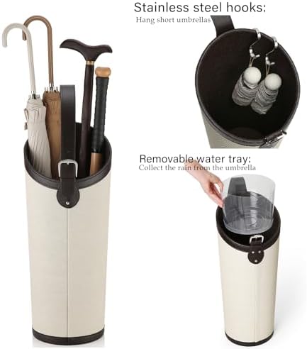 Artificial Leather Umbrella Holder Rack Hallyway Cane Stand - Image 5
