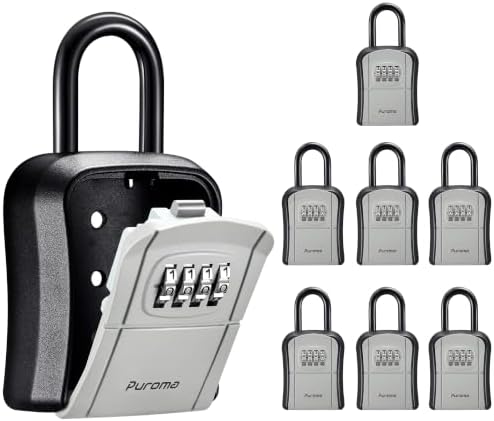 Puroma Key Lock Box Outdoor 4 Digit Code Combination Lockbox House, 8 Gray by Puroma