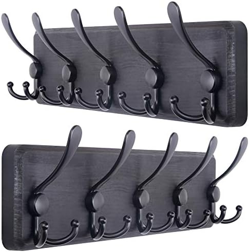 SKOLOO Rustic Wall Mounted Coat Rack: 16" Stud Spacing, Pine Real Wood Plank by SKOLOO