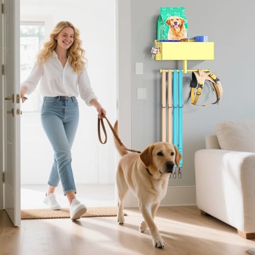 Dog Leash Holder for Wall, Dog Leash Hooks, Pet Stuff Organizer - Image 3