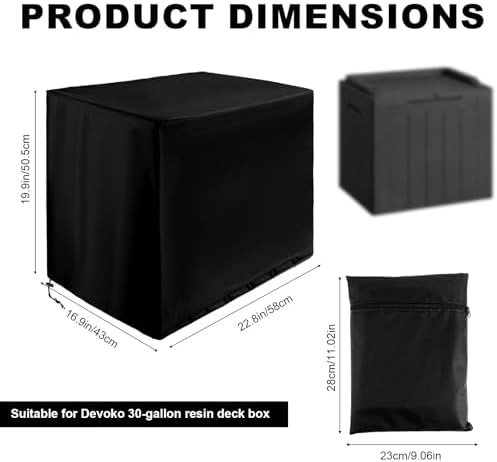 Cover for Devoko 30-Gallon Outdoor Deck Storage Box, - Image 2
