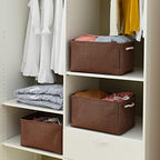 TheWarmHome Decorative Basket Rectangular Fabric Storage Bin Organizer Basket - Image 4