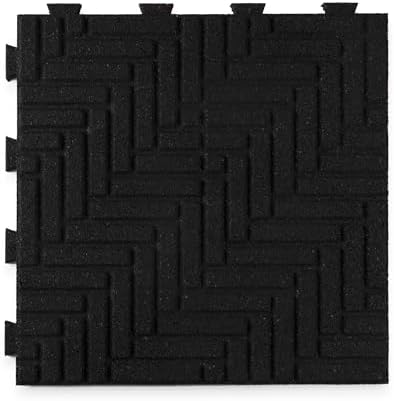 Playsafer Herringbone Rubber Interlocking Tiles | 16 X 16 | Easy Install by Playsafer