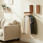 2 Pack Clothes Drying Rack Wall Mounted, Space Saver Wood Wall Mounted Folding - Image 6