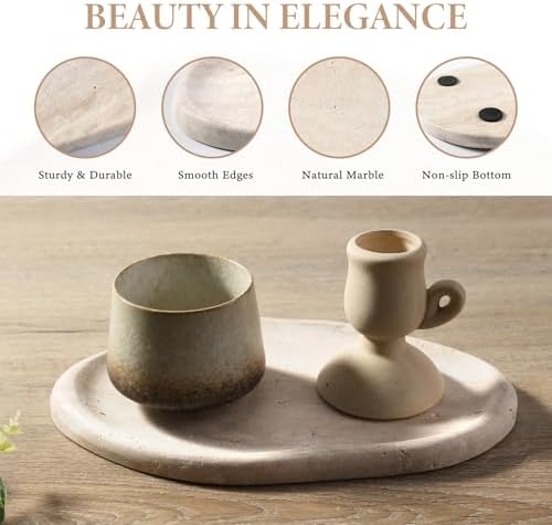 Koville Luxurious Natural Marble Vanity Tray, Cloud Shape Serving Stone Key Tray - Image 2