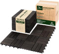 Acacia Interlocking Deck Tiles, 12 Slats, Ebony Black by VICTORYRELAX