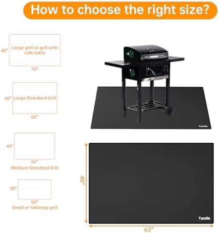 Tamfile 62x40 Inch Grill Mats for Blackstone, Double-Sided Fire Pit Mat - Image 5
