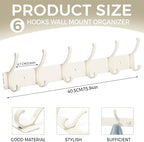 Dntorx Coat Rack Wall Mount, 2 Pack White Coat Hooks Hanger Wall - Image 2