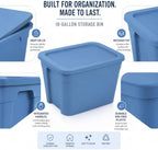 18 Gal Storage Bin with Snap-On Lid, Stackable Plastic Tote - Image 7