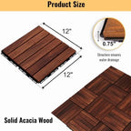 Acacia Wood Interlocking Deck Tiles - Image 2