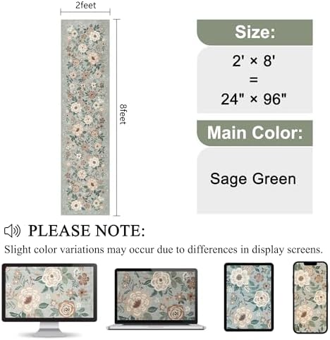 DUKINO 2x8 Runner Rug, Washable Runner Rug - Image 2