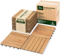 Acacia Interlocking Deck Tiles, 6 Slats by VICTORYRELAX