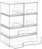 Vtopmart Stackable Storage Drawers Set of 6, Plastic Organizer Bins by Vtopmart