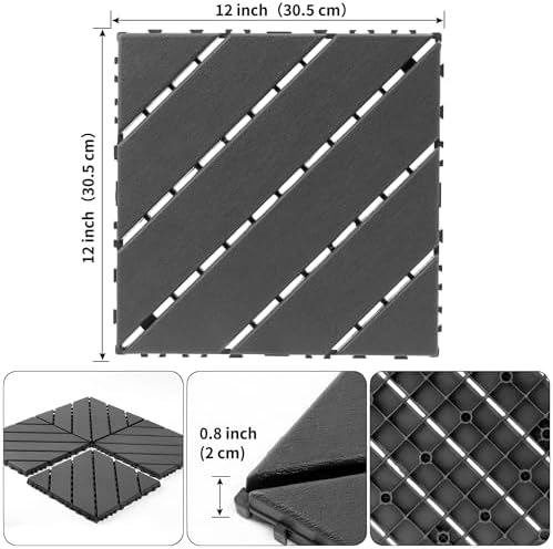 44 Pack Interlocking Deck Tiles, All-Weather Outdoor Deck Tiles - Image 2