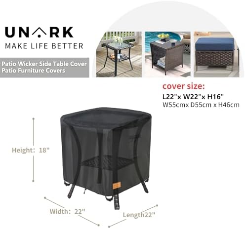 Patio Wicker Side Table Cover, Suitable - Image 2