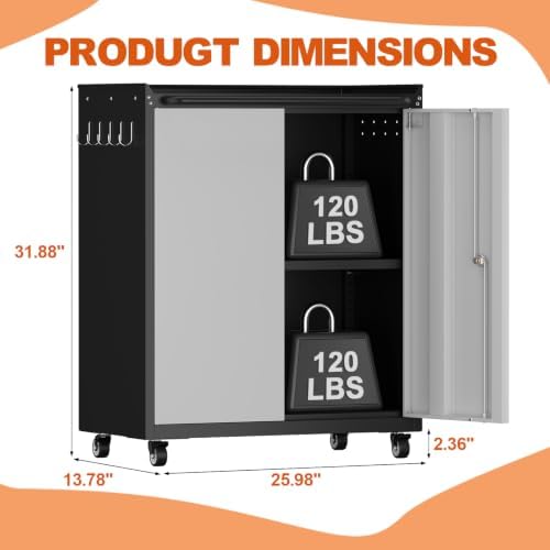 32''H Metal Garage Storage Cabinet - Image 3