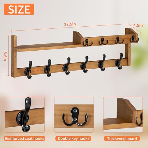 27.5" Wall Mount Coat Rack - Image 2