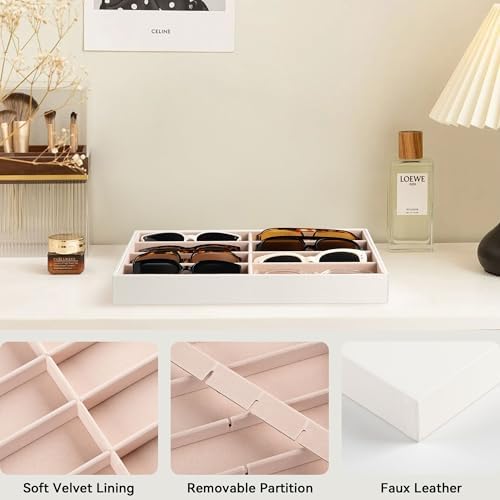Frebeauty 8-Slot Sunglass Organizer Tray, Sunglass Holder - Image 5