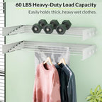 Extra Wide 40" Wall Mounted Clothes Drying Rack, Foldable Laundry Rack - Image 3