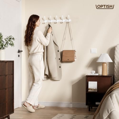 Optish Coat Rack Wall Mount, Heavy Duty Coat Rack Hooks - Image 7