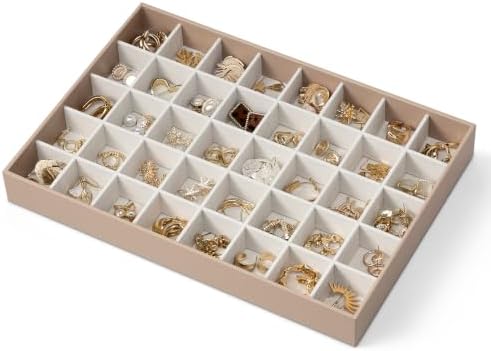 VLANDO Stackable Jewelry Tray, Drawer Organizer, 40-Grid Display by VLANDO