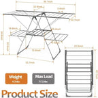 Bigzzia Clothes Drying Rack Foldable, 2-Level Large Laundry Drying Rack - Image 6