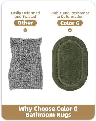 Color&Geometry Small Green Bathroom Rugs, Non Slip Shower Mat - Image 7