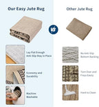 GarveeHome Large Easy Jute Rugs 10x13 Living Room Rug Modern Bordered Solid Rug - Image 4