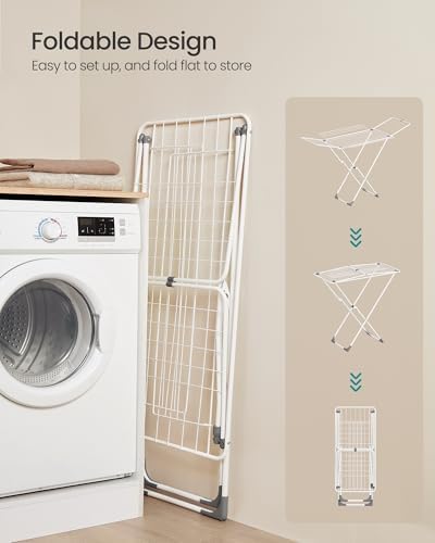 SONGMICS Clothes Drying Rack, Heavy Duty, 4 Gullwings - Image 4