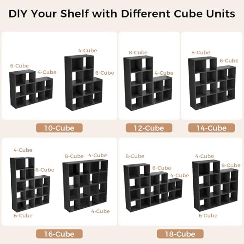 LUCKLIFE 8-Cube Storage Organizer, Modular Bookcase Shelf - Image 7