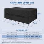 SunPatio Outdoor Rectangular Table and Chairs Set Cover - Image 2
