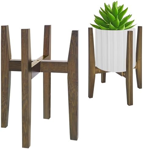 Rnined Plant Stand Indoor, Bamboo Plant Shelf, Adjustable Corner Plants Flower by PlantsHomeFun
