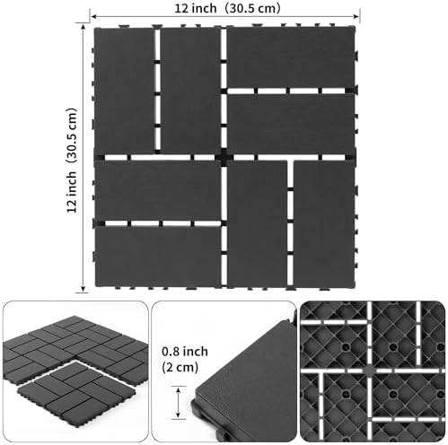 44 Pack Interlocking Deck Tiles, All-Weather Outdoor Deck Tiles - Image 2