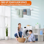 FOCHIER F Laundry Drying Rack Wall Mounted Clothes Drying Rack White - Image 2