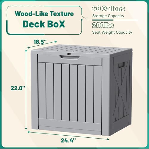 Devoko 40 Gallon Deck Box Lockable Outdoor Storage Box Waterproof - Image 7