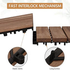 Yaheetech 27PCS Deck Tiles Acacia Wood Interlocking Outdoor Flooring - Image 5