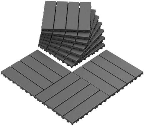 Patio Deck Tiles Waterproof and Non-Slip Interlocking Deck Tiles 44 Pack by Unknown