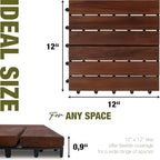 Acacia Wood Interlocking Deck Tiles, Patio & Backyard Tile, 12 in - Image 5
