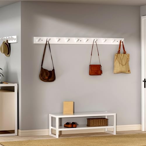 SKOLOO Wall Mounted Coat Rack 38", 10 Hooks, Shaker Style - Image 3