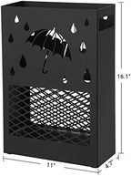 SONGMICS Metal Umbrella Stand, Rectangular, Removable Drip Tray, 4 Hooks - Image 4